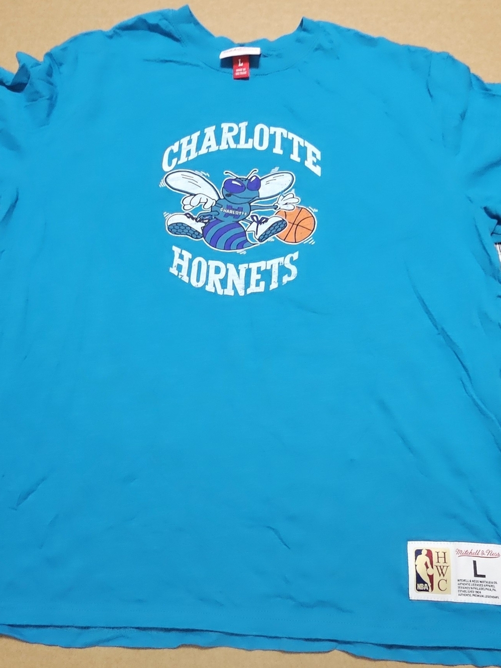 Men's Mitchell & Ness Teal Charlotte Hornets Legendary Slub T-Shirt Size Large